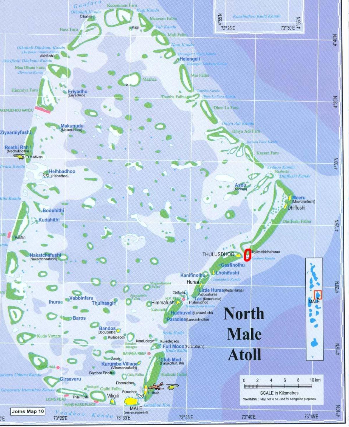 แผนที่ของทางเหนือผู้ชาย atoll value for amount of distortion