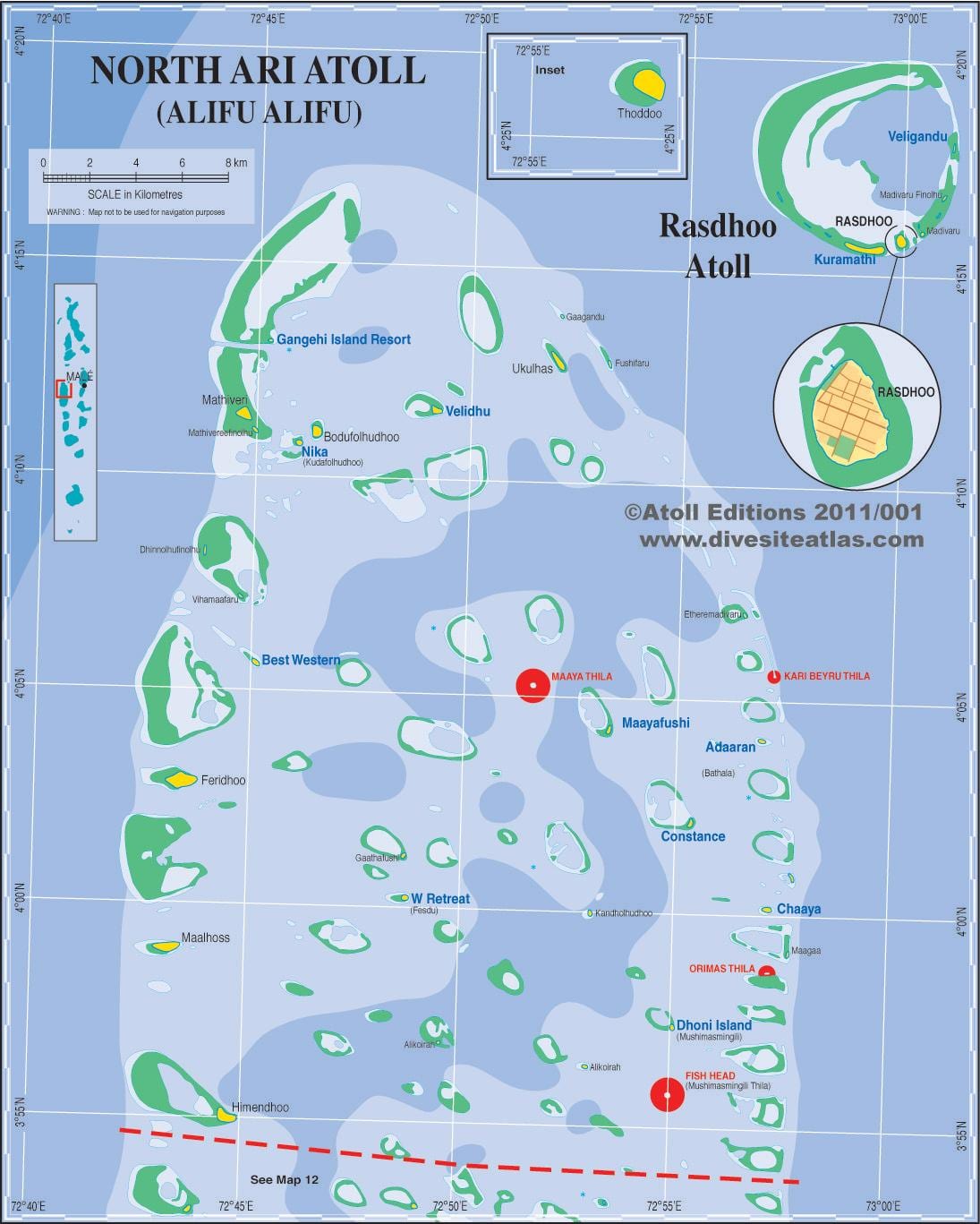 แผนที่ของ ari atoll value for amount of distortion