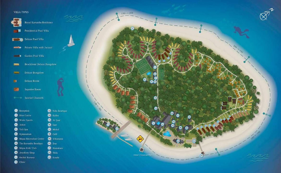 kurumba มัลดิฟรีสอร์ทแผนที่