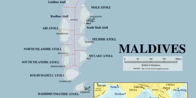แผนที่ของทางกายภาพมัลดิฟ name 